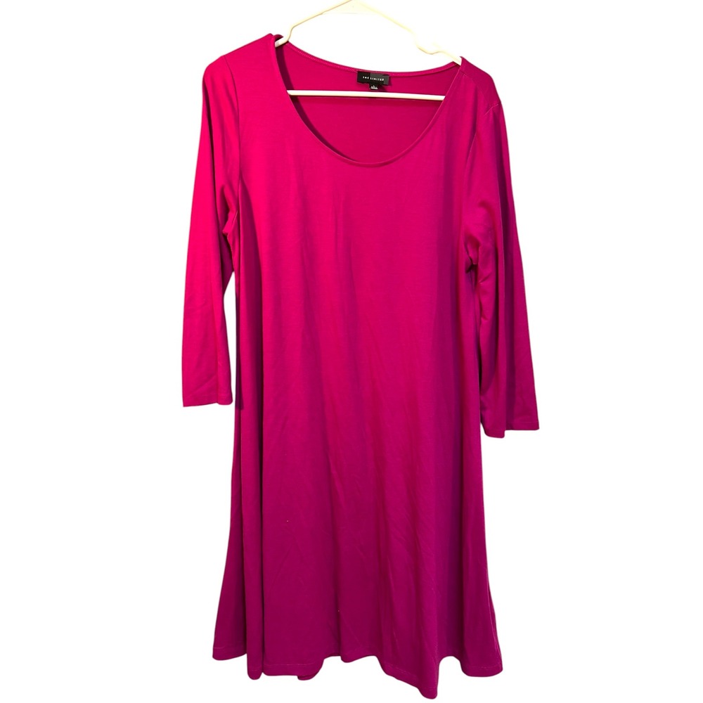 The Limited Women's Size Large Swing T-Shirt Dress Magenta Pink Scoop Neck